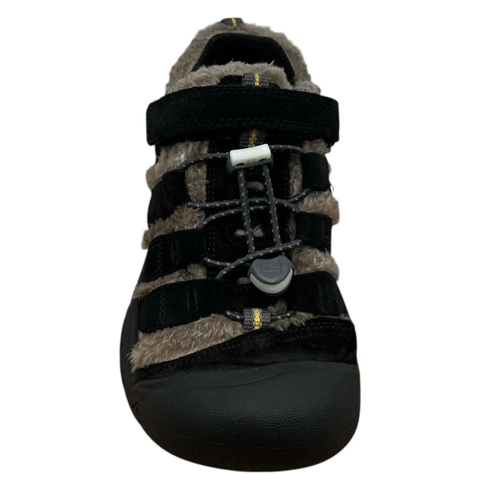 KEEN Youth Big Boys Girls Newport Suede Cozy Shoes Size 2 Black Slip-on Bungee